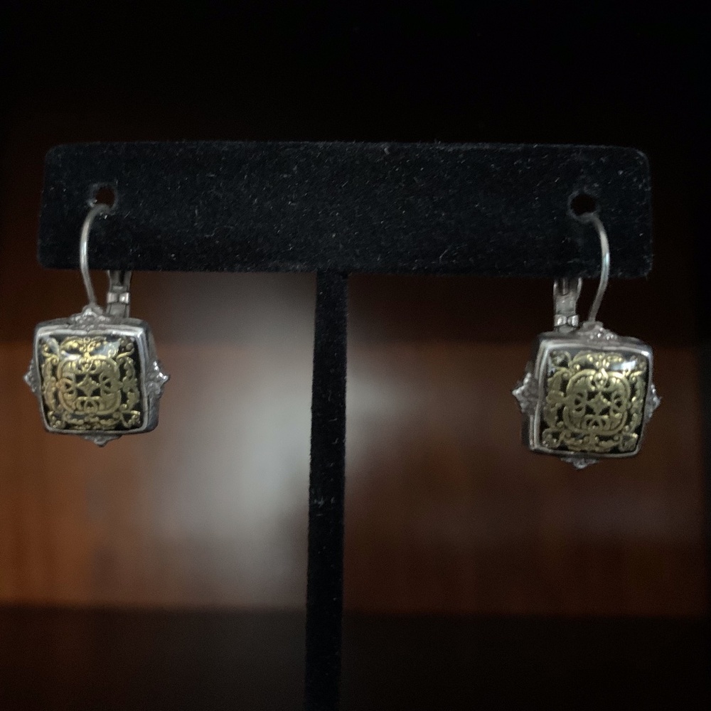 Brighton Silver & Gold enamel earrings